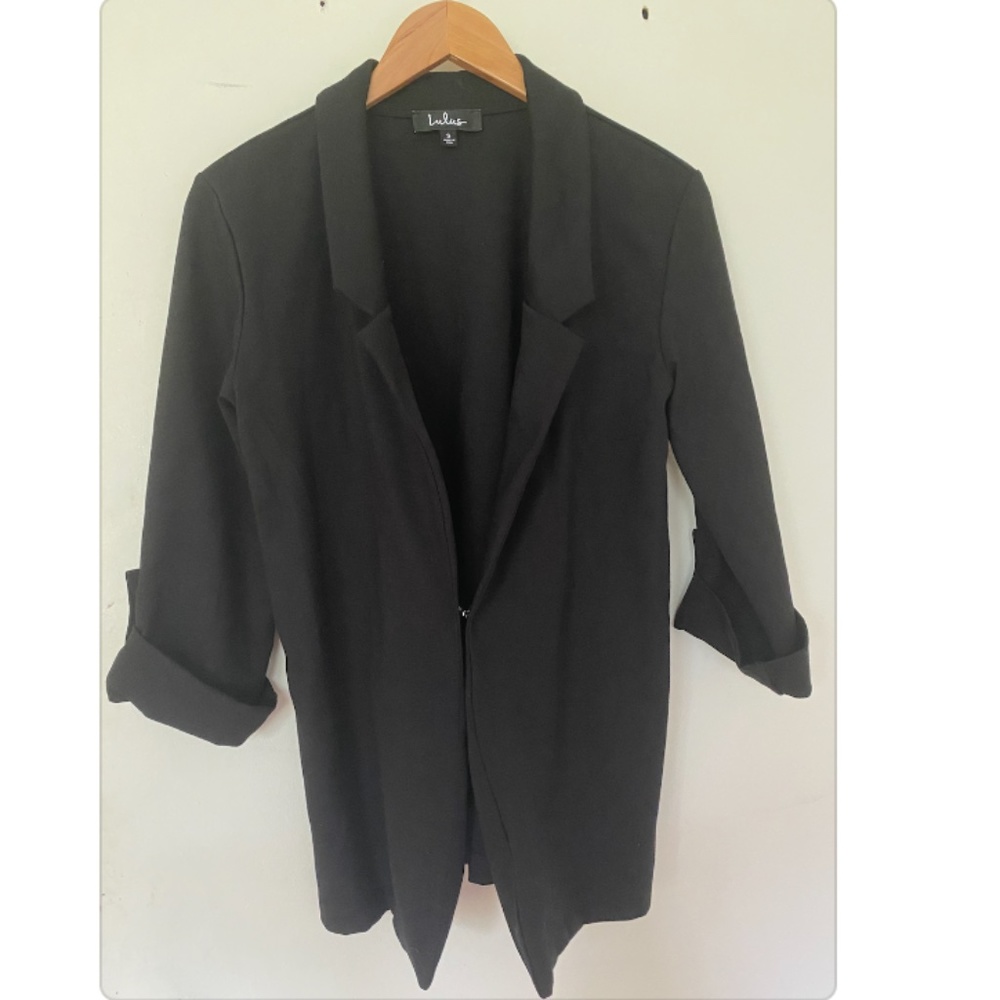 Lulu's Miss Punctuality Black Lightweight Blazer